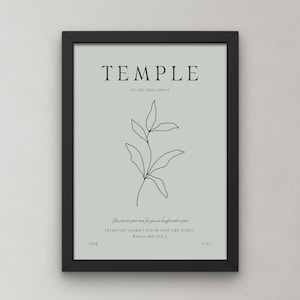 TEMPLE | 1 Corinthians 6:19-20 | Bought With A Price | Holy Spirit | Modern Minimal Christian Art Print | Bible Art | Praise | Glorify God