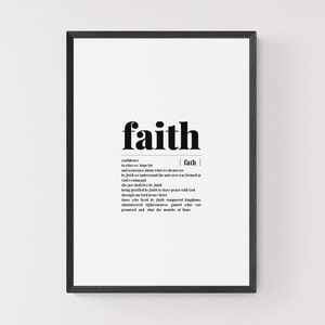 FAITH | Typography Print | Dictionary Style Definition of Faith | Modern and Minimalist Christian Typography Print |Christian Wall Art Print