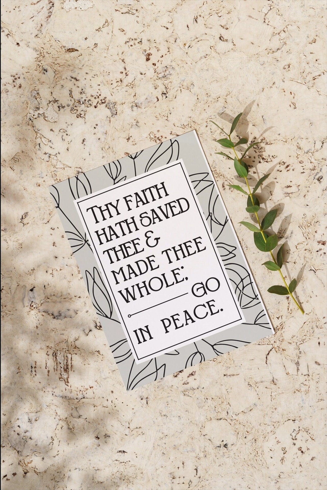 CHRISTIAN SYMPATHY CARD Illness & Sickness Faith Hath Saved Thee