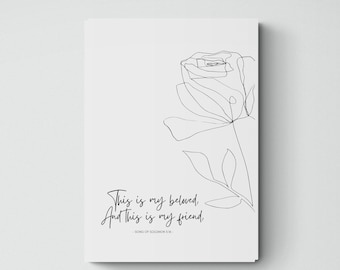 This is my beloved, and this is my friend | Christian Anniversary Day Card | Song of Solomon 5:16 | Christian Anniversary Card for him & her