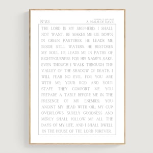 PSALM 23 | Der Herr ist mein Hirte | Moderne minimale christliche Wanddruck | Psalm Kunst | Christliche Typografie | EAV | Personalisierte Übersetzung