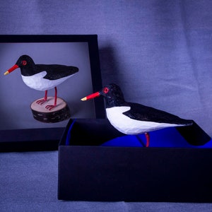 Oystercatcher Bird Carved in Wood Icelandic Tjaldur Haematopus Ostralegus image 2