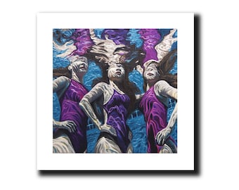 Power of Three - Limited Edition Giclée Print of three beautiful women underwater