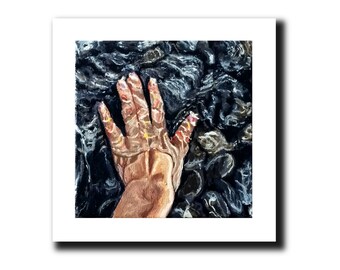 Cool Waters - Limited Edition Giclée Print of a hand underwater in a rock pool