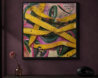 Feminist art print about diet culture – Your measuring tape knows no dignity