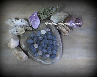 Hand crafted, Anglo-northumbrian runes, of the Jotnir, set of 33. Odin's runes, Viking runes, oracle/Germanic/Norse Made to order.