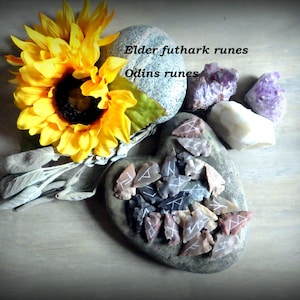 Hand crafted elder futhark runes, odin norse/germanic/oracle, hand etched, arrowhead runes, charged for healing & divination for buyer!!