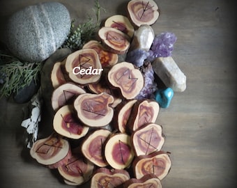 Hand crafted, sml,lrg,xlg/xxlrg cedar/cottonwood/oak/cherry, elder futhark runes, Odin Germanic/Norse/oracle Made to order, blessed for you!