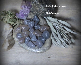 Hand crafted, etched "cultured" brown sea glass, elder futhark runes, Odin Norse/Germanic/oracle runes, made to order, blessed for the buyer