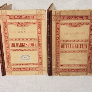 Maunder &Moore (ca. 1914) Novello&#39;s originele Octavo-editie, antieke set bladmuziek cantateboeken