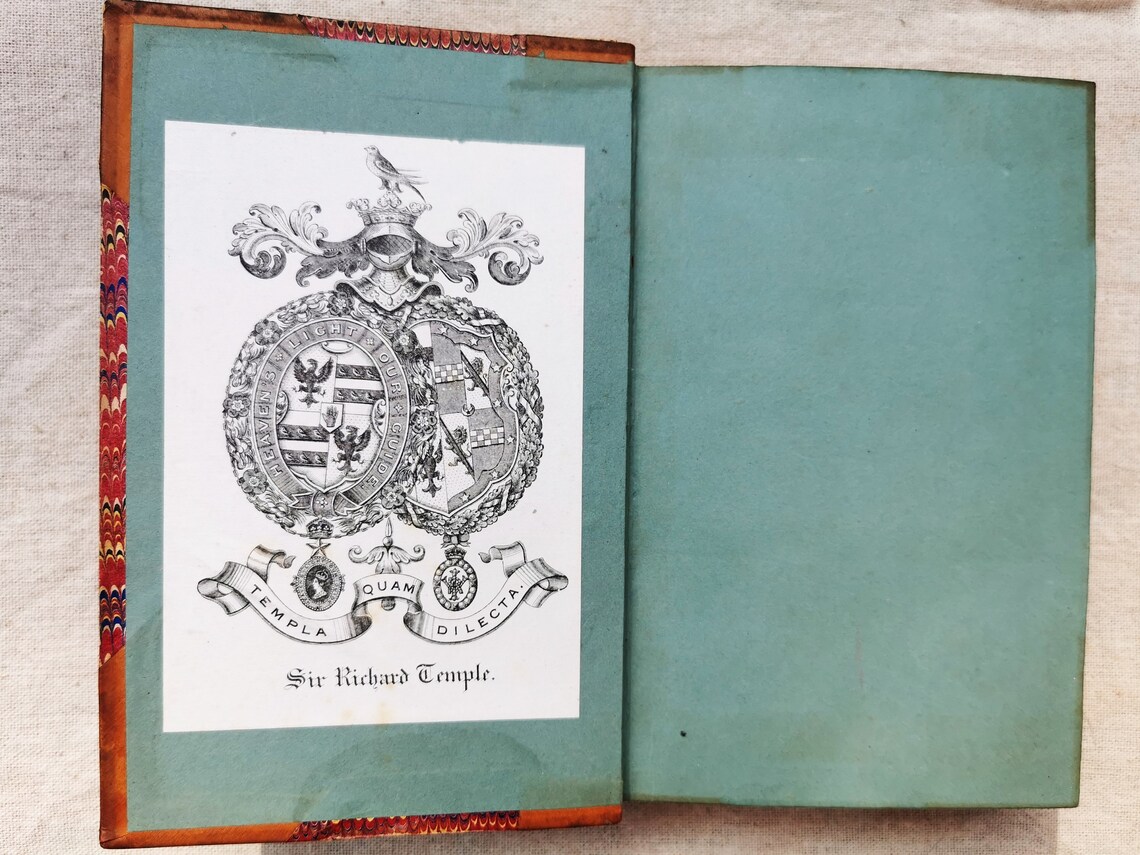 Critical & Historical Essays (1850) Prescott, Collectable Decorative Antique Leather Marbled History Book, photo 3 of 5