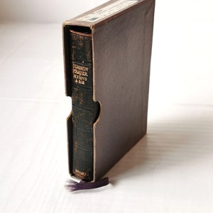 Vintage Book of Common Prayer (1930s) Decorative French Morocco Leather Prayer Book in Original Presentation Box