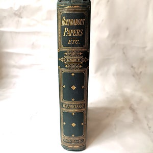 Roundabout Papers, Secondo funerale di Napoleone (1869) Hornby Ex Libris e stemma, libro antico illustrato decorativo di William Thackeray