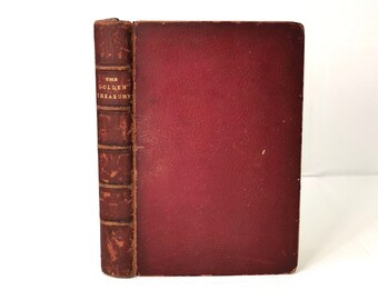Golden Treasury (1900) Palgrave, Decorative Red Leather Gilt Tooled Poetry Book