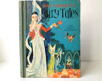 Cuentos de hadas de Andersen (1963) Libro de cuentos ilustrado a mano de época de Christen Andersen, segunda edición