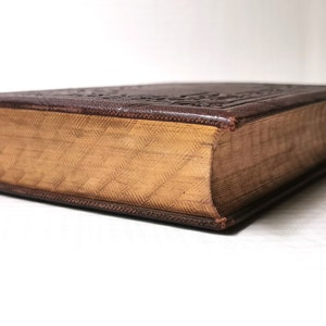 Œuvres poétiques de Walter Scott (années 1860) Bords gaufrés, Livre de poésie en relief antique décoratif des années 1800