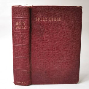 Vintage Holy Bible (1940s) Red and Gilt Pocket Bible, Vintage Authorised King James Version