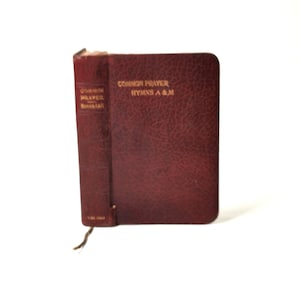 Common Prayer & Hymns (1913)  Vintage Red Leather Decorative Near-Miniature Prayer Book