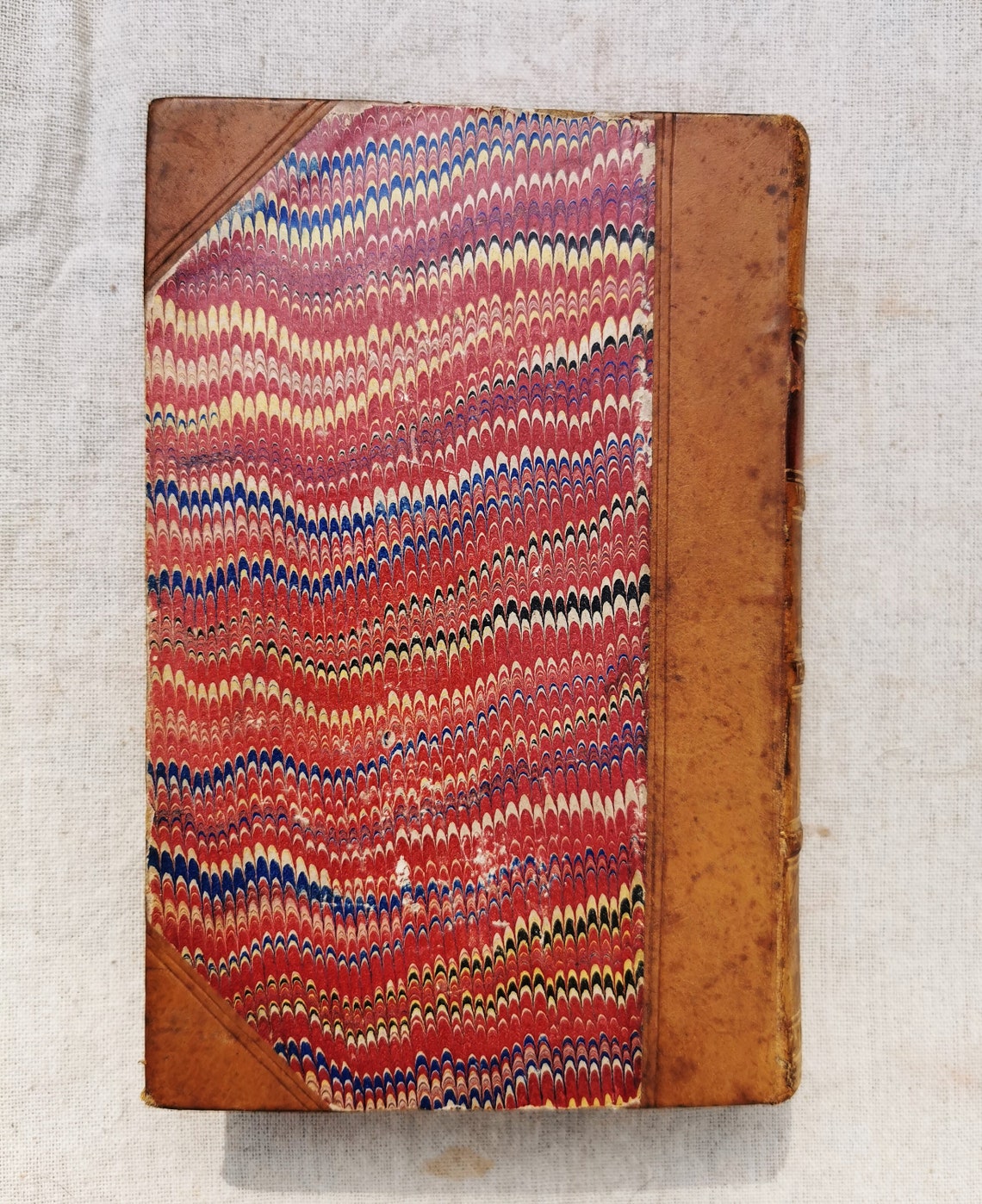 Critical & Historical Essays (1850) Prescott, Collectable Decorative Antique Leather Marbled History Book, photo 4 of 5
