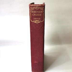 Robinson Crusoe (ca. 1910) Daniel Defoe, Red Book, decoratief verzamelbaar antiek literatuurboek