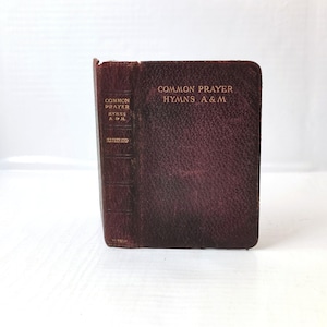 Book of Common Prayer (1932) Illustrated Vintage Red Leather Decorative Near-Miniature Prayer Book