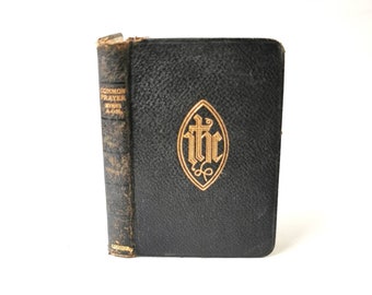 Book of Common Prayer (1926) Antique Black Leather and Gilt Decorative Pocket Book, Ancient and Modern