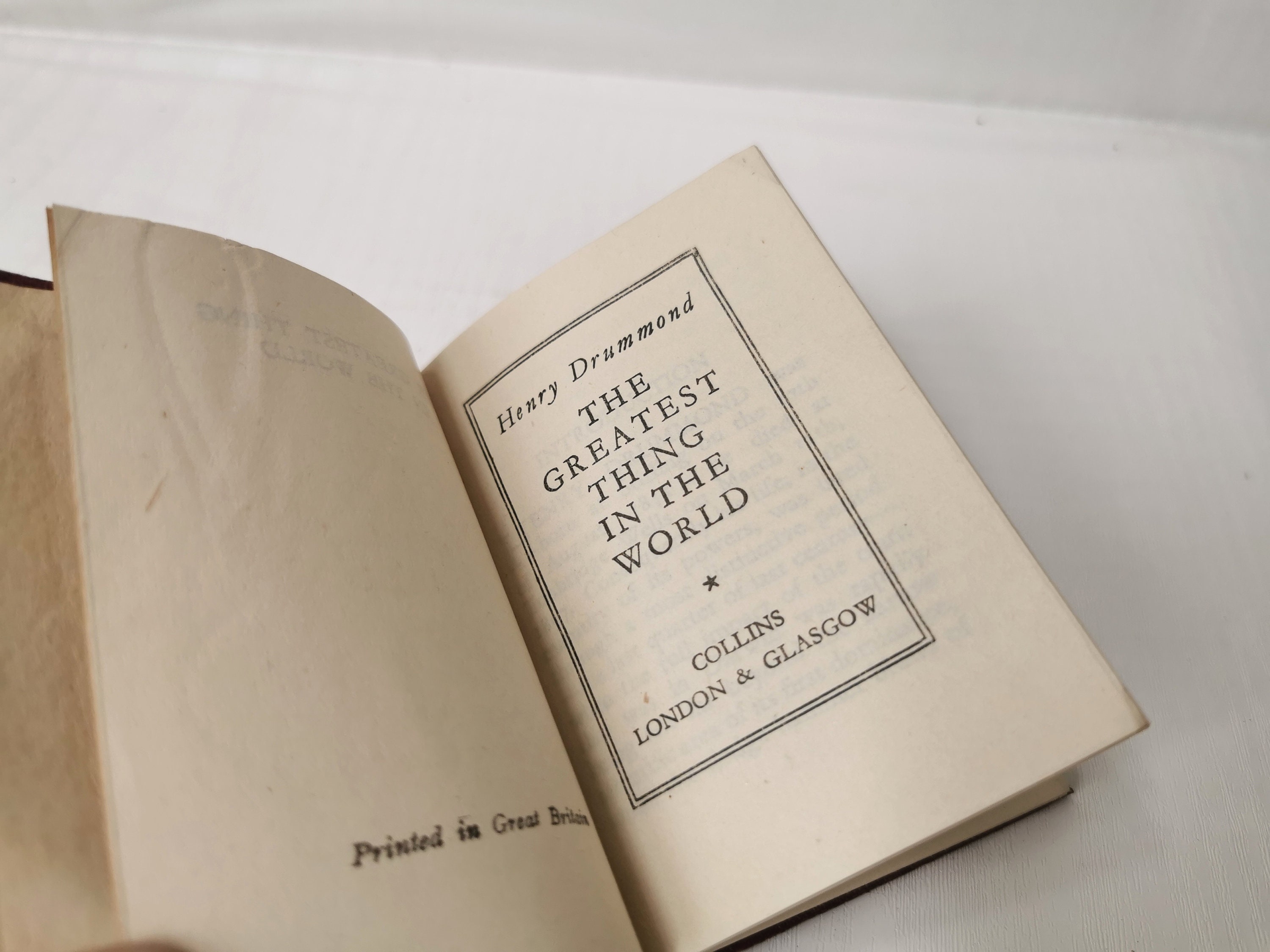The Greatest Thing in the World, Drummond Antique Miniature Book