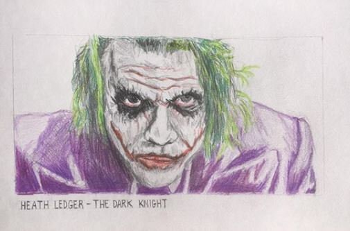 The Dark Knight Heath Ledger Coloring Pencil Sketch Etsy Singapore