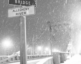 Warhol Bridge During Snow Storm Photo | Pittsburgh Print