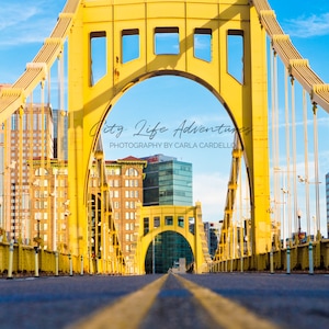 Clemente Bridge Road Lines Photo| Pittsburgh Print
