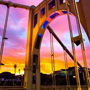 Vibrant Pittsburgh Sunset With Warhol Bridge Photo | Pittsburgh Print