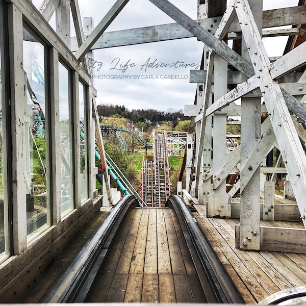 Kennywood Thunderbolt Roller Coaster Front Seat Photo | Pittsburgh Amusement Park Photography Print