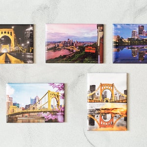 Set of 5 Pittsburgh Refrigerator Magnets | 2&quot; x 3&quot; | Heavy Duty
