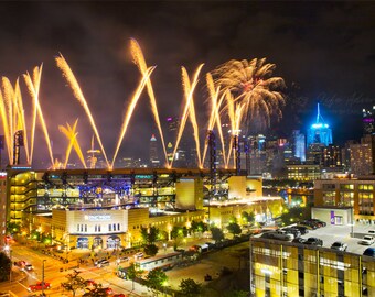 PNC Park Baseball Stadium Fireworks Photo | Pittsburgh Print