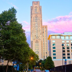 Cathedral Of Learning With Pink Clouds | University of Pittsburgh Print