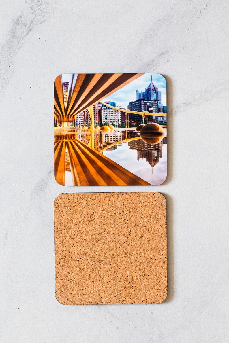 Beer and Drink Coasters Pittsburgh Bridge Fireworks Photo Coasters Set of 1 Coaster
