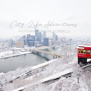 Duquesne Incline Winter Skyline Print | Pittsburgh Photo