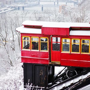 Duquesne Incline In Snow Close Up Print | Pittsburgh Photo