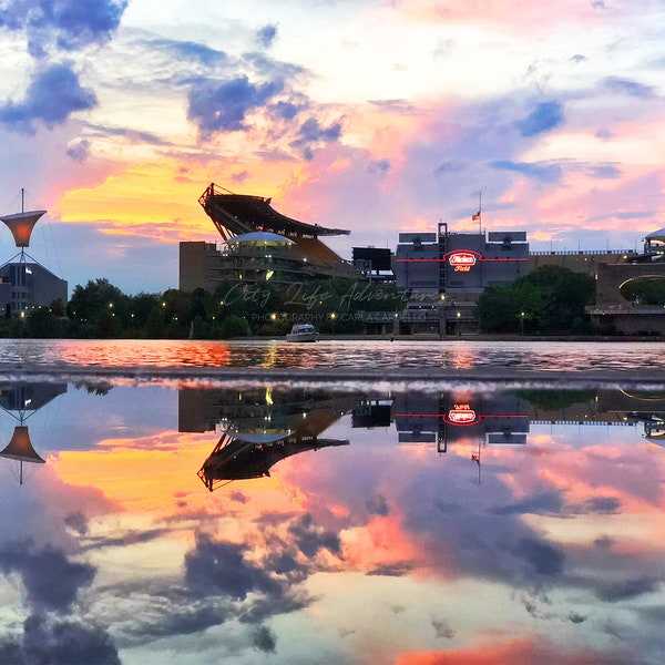 Heinz Field Football Stadium Sunset Reflection Photography | Pittsburgh Print