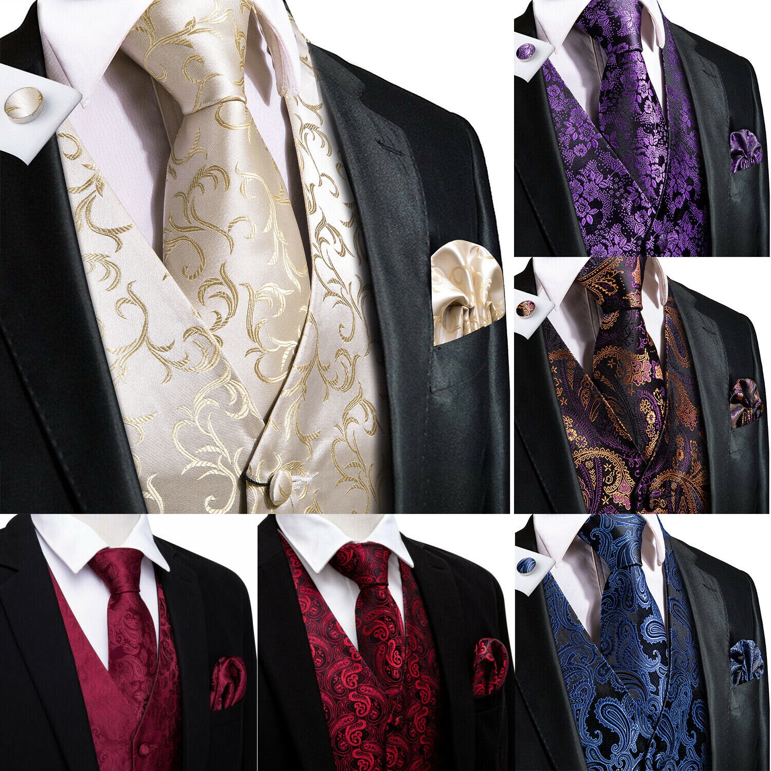 UK Barry Wang® Msg Me the Color and Size Hi Tie Mens Waistcoat - Etsy UK