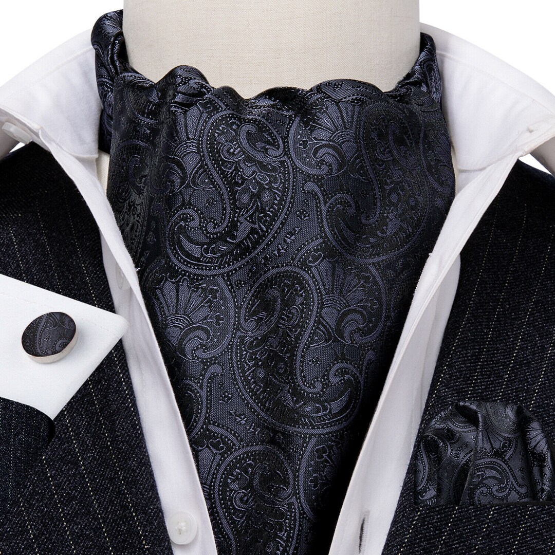 UK Barry Wang® Hi Tie® Mens Silk Ascot Cravat Vintage Tie Gold - Etsy