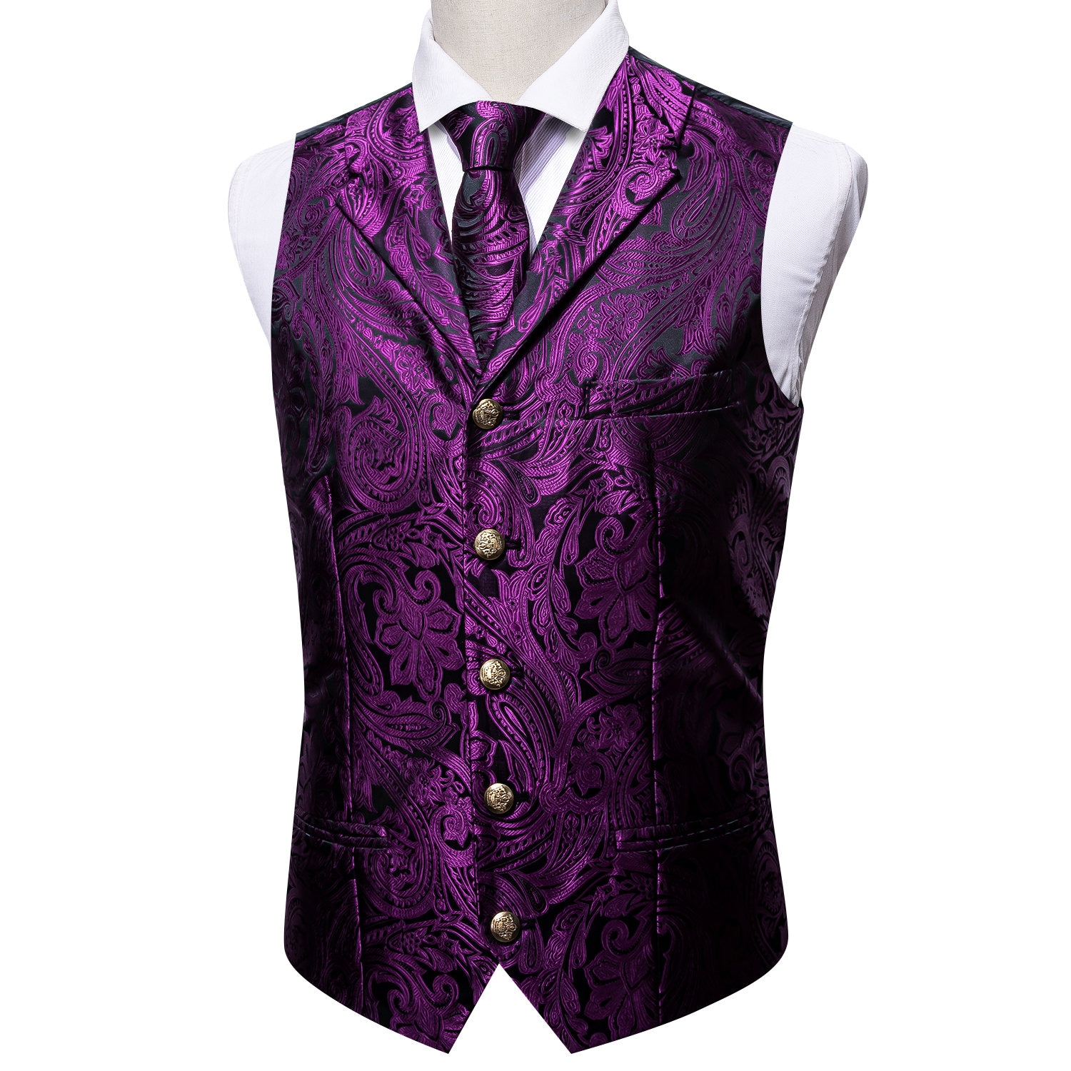 TaxFree Free Shipping Leisure Shopping Men Paisley Floral Vest Bow Tie