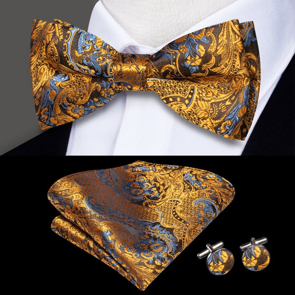 large gold bow tie