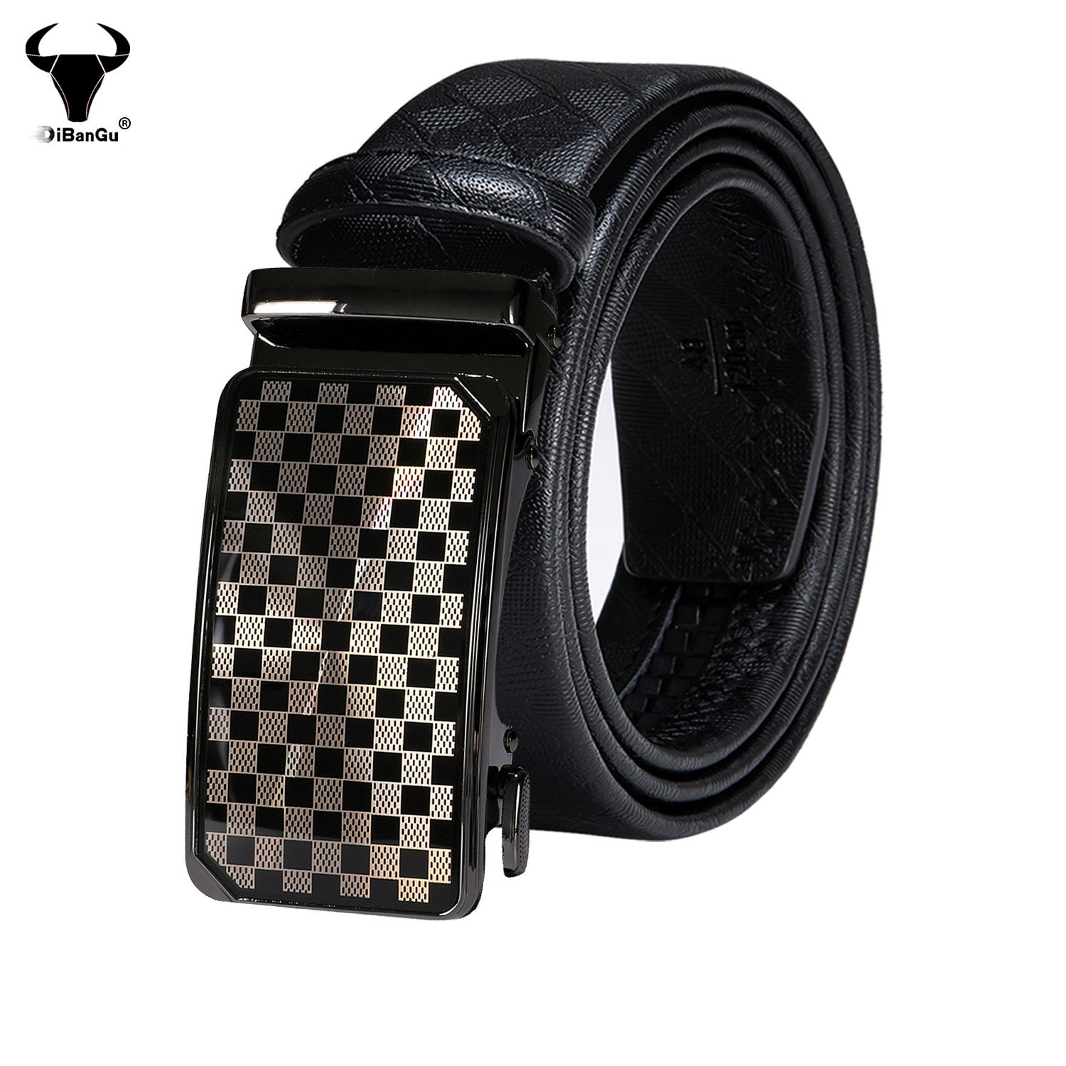 B Mens Ratchet Belt Belts for Men Automatic Buckle Real 