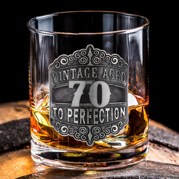 70th Birthday Gifts for Men Whiskey Glass 60+ Gift Ideas for 2024