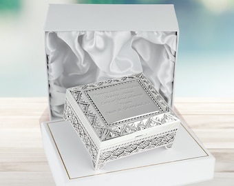 Girls 16th Birthday Gift Silver Plated Trinket Box Personalised Engraved Sixteen Birthday Idea for a Girl in a Satin Lined Presentation Box
