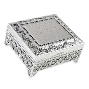 Niece Christmas Gift Silver Plated Trinket Box Personalised Engraved Christmas Jewelry Gifts Ideas for Niece Unique Girls Jewellery Box Gift