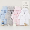 Personalised Baby Dressing Gown – Embroidered Babies Bathrobe, Hooded Newborn & Toddler Bath Robe, Baby Shower Gift, Boys and Girls Keepsake
