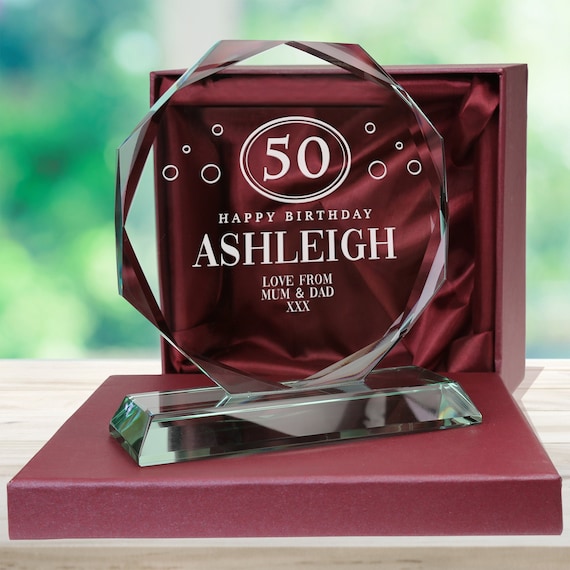 Sensy Gifts Personalized Wooden Engraved 50th Birthday Frame for Gift (4x5  inches) Birthday, Anniversary,and Many Occasions