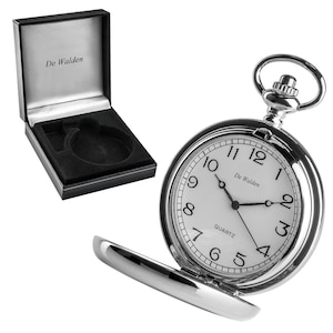 Grandson Christening Pocket Watch Engraved Personalised with St Christopher Pewter Feature in Gift Box Christening Gift Ideas for Grandson image 5